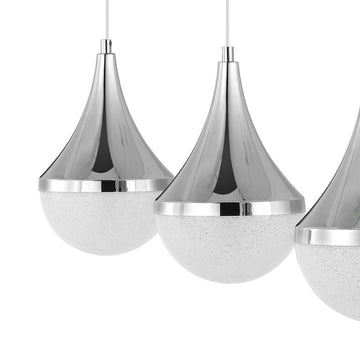 Elyse Teardrop Modern Mid-Century Iron/Acrylic Integrated Linear LED Pendant - JONATHAN Y